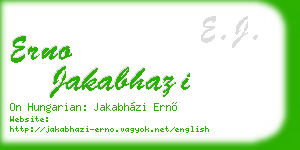 erno jakabhazi business card